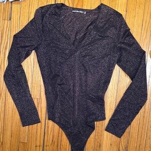 Abercrombie and fitch black and metallic bodysuit